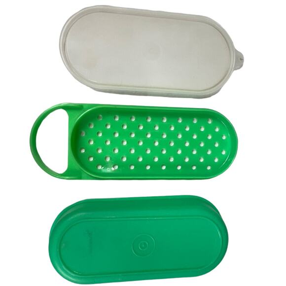 Tupperware Vintage 3 Piece Grater Zester Shredder in 1970's Jadeite Green - Picture 3 of 12